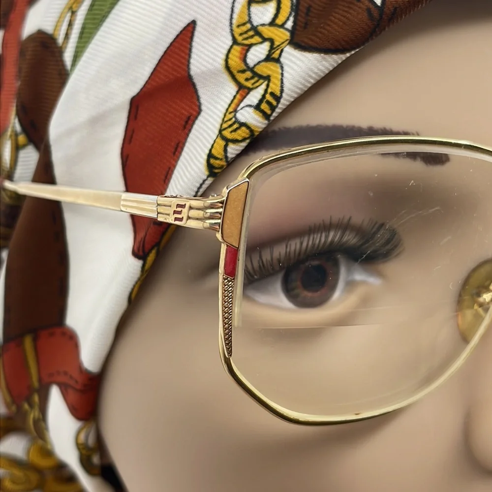 Vintage 70’s Gold & Burgundy Aviator Eyeglasses
